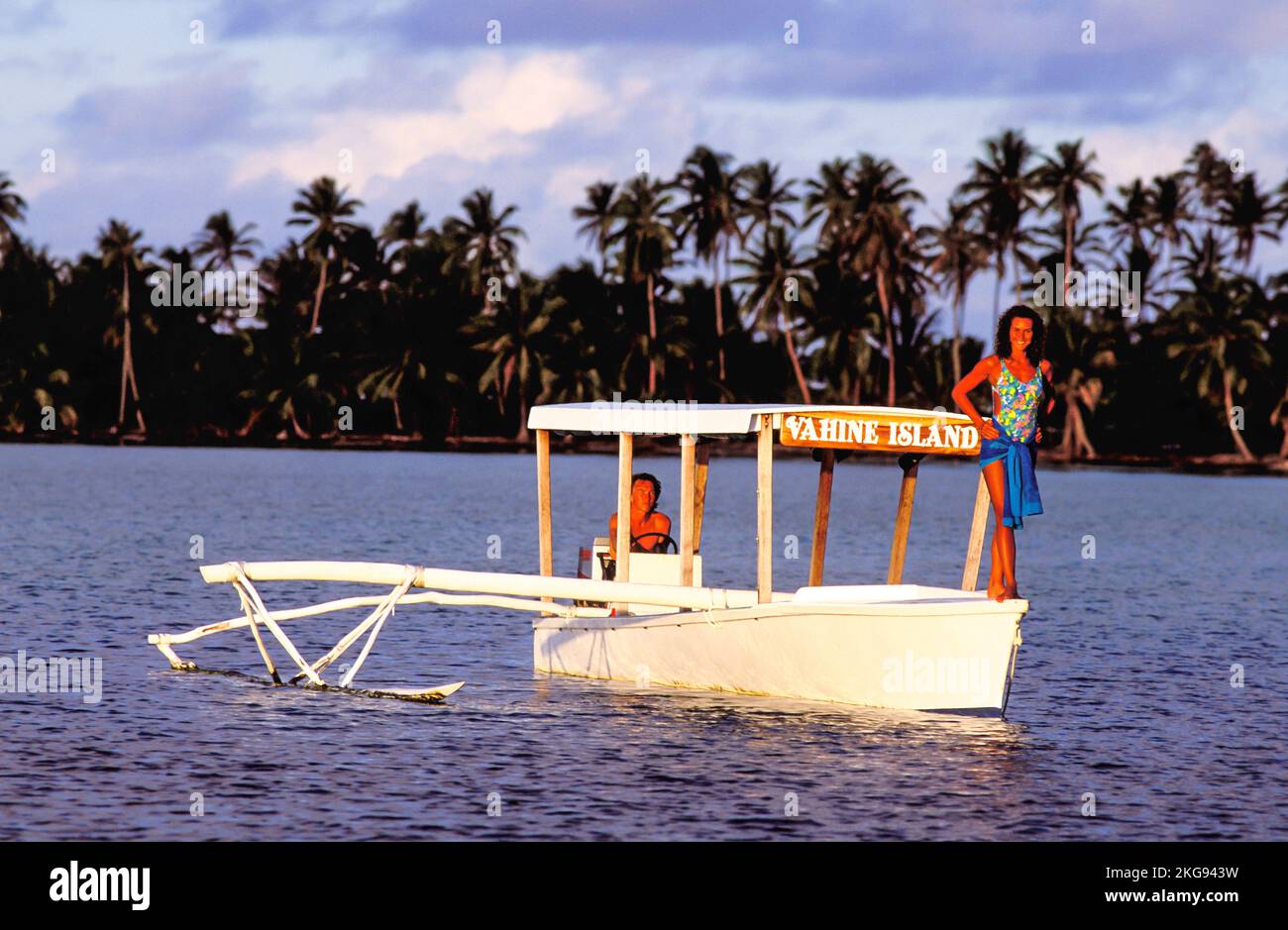 Französisch-Polynesien. Der Gesellschaft-Archipel. Insel Tahaa. Die INSEL VAHINE, ein charmantes Hotel am Korallenriff im Herzen des Pazifiks Stockfoto