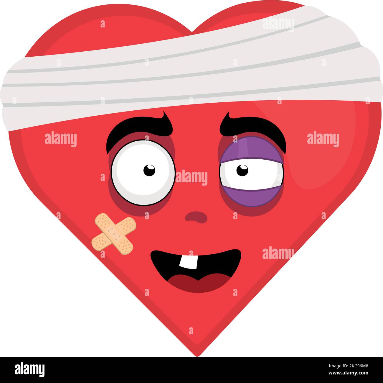 vektordarstellung des Cartoon-Charakters eines verletzten Herzens Stock Vektor