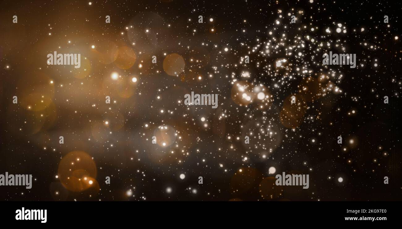 Abstrakte Unschärfe-Effekte auf dem Hintergrund, Gold und Schwarz. Stockfoto