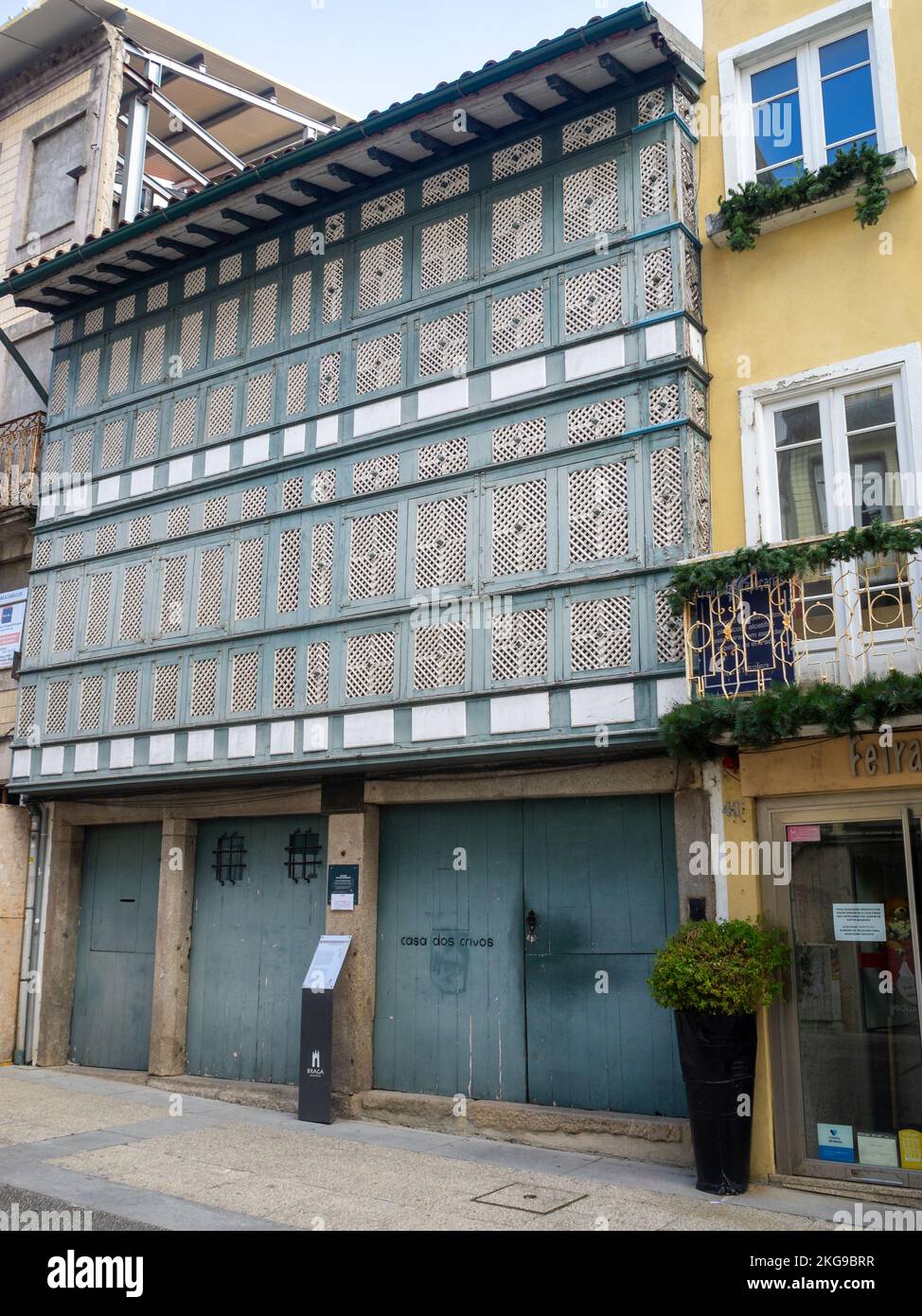 Casa dos Crivos, ein Renaissance-Haus, Braga Stockfoto
