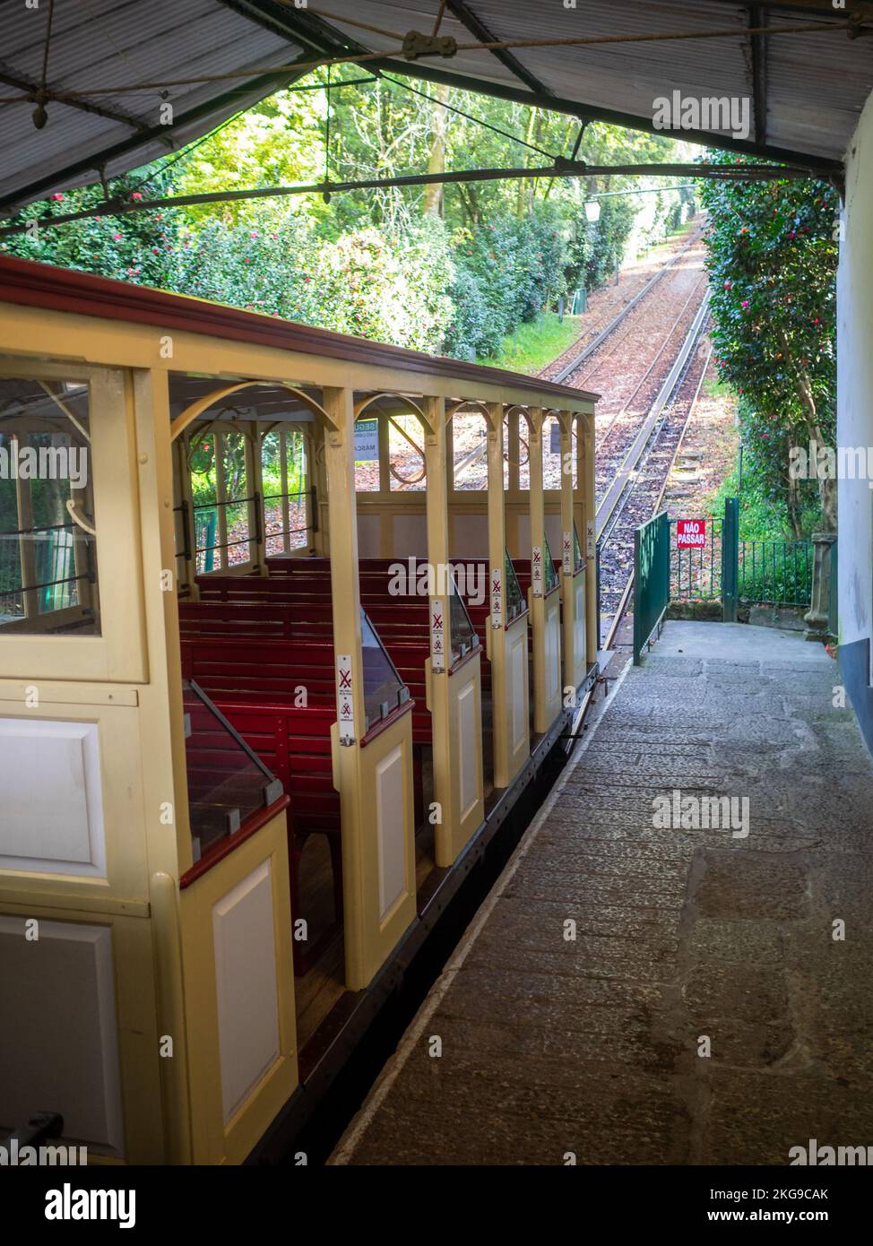 Wasserhaushalt Bom Jesus Standseilbahn Stockfoto