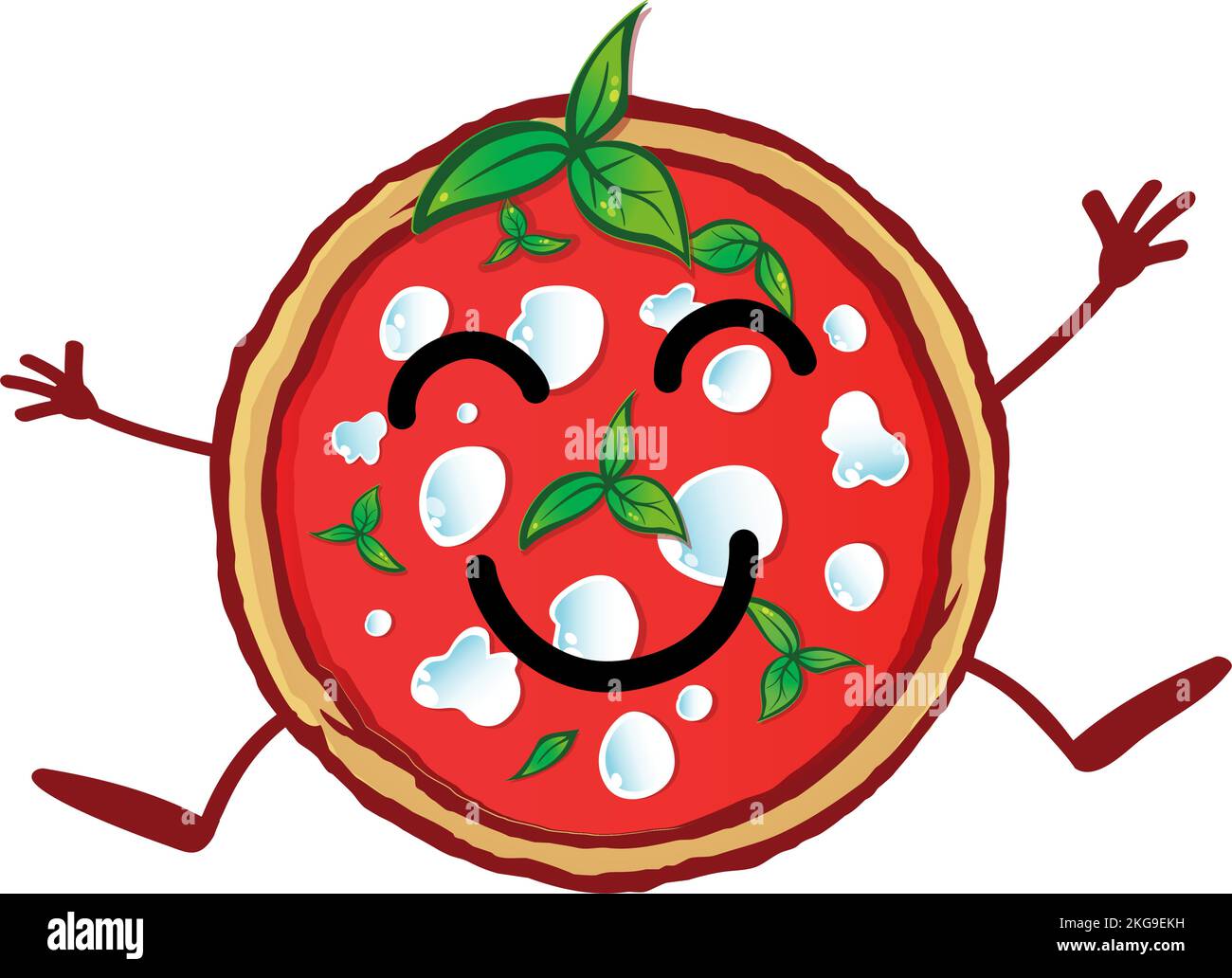 Pizza Vektor Cartoon Illustration. Fast Food-Logo und Icon-Konzept Stock Vektor