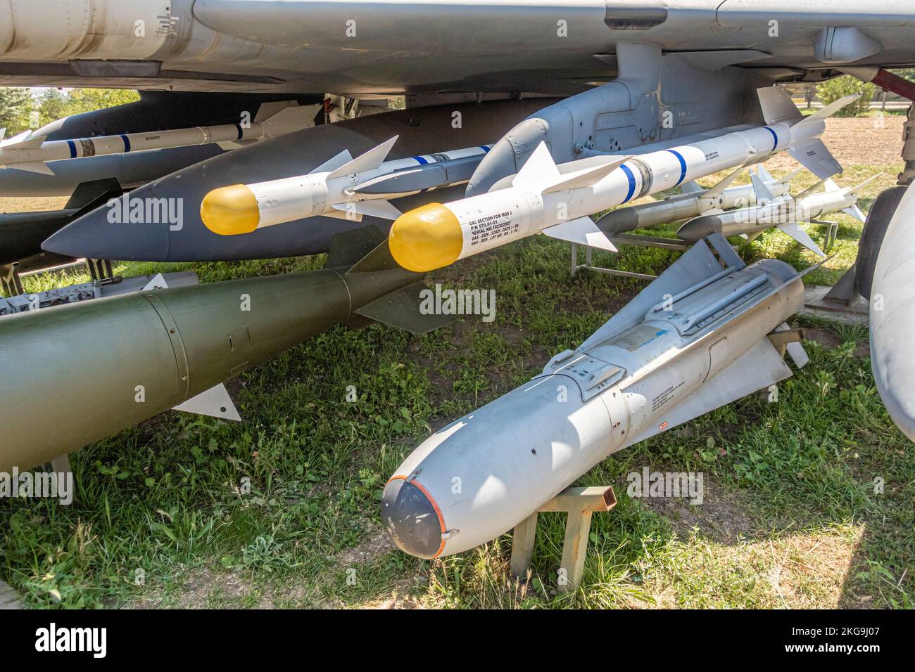 GAC-Sektion fgw-Mod-2-Raketen auf Abfangjet Phantom II Stockfoto