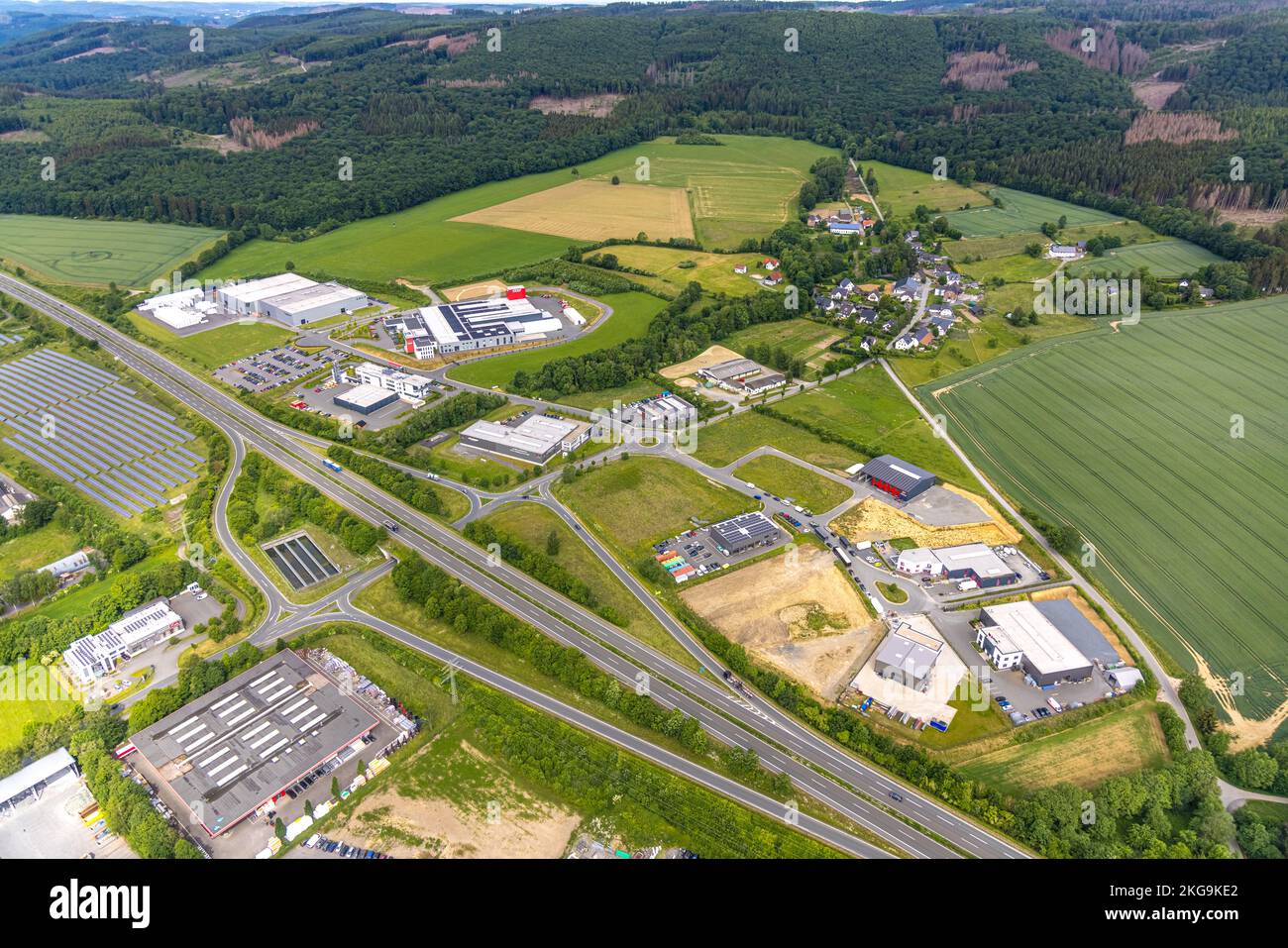 Luftaufnahme, Industriepark EnsteNord, Baustellengesellschaft Siedlung