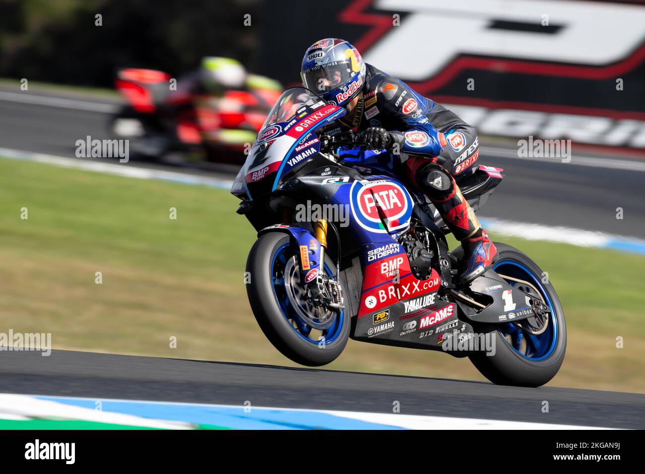 Phillip Island, Australien, 19. November 2022. Toprak RAZGATLIOGLU aus der Türkei auf der Pata Yamaha mit Brixx WorldSBK Yamaha YZF R1 während der FIM-Superbike-Weltmeisterschaft 2022 auf der Phillip Island Circuit am 19. November 2022 in Phillip Island, Australien. Kredit: Dave Hewison/Speed Media/Alamy Live News Stockfoto