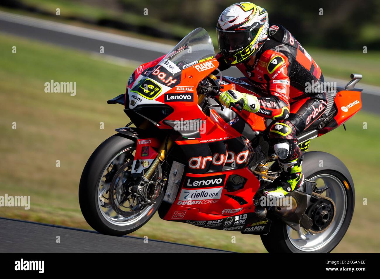 Phillip Island, Australien, 19. November 2022. Alvaro BAUTISTA von Spanien auf dem Rennen Aruba.it - Ducati Ducati Panigale V4R während der FIM Superbike-Weltmeisterschaft 2022 auf der Phillip Island Rennstrecke am 19. November 2022 in Phillip Island, Australien. Kredit: Dave Hewison/Speed Media/Alamy Live News Stockfoto