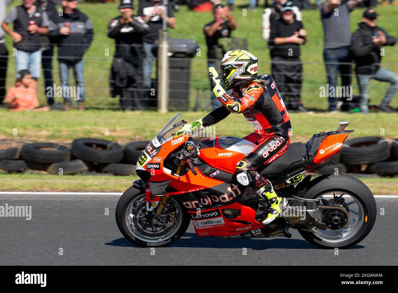 Phillip Island, Australien, 19. November 2022. Alvaro BAUTISTA von Spanien auf dem Rennen Aruba.it - Ducati Ducati Panigale V4R während der FIM Superbike-Weltmeisterschaft 2022 auf der Phillip Island Rennstrecke am 19. November 2022 in Phillip Island, Australien. Kredit: Dave Hewison/Speed Media/Alamy Live News Stockfoto