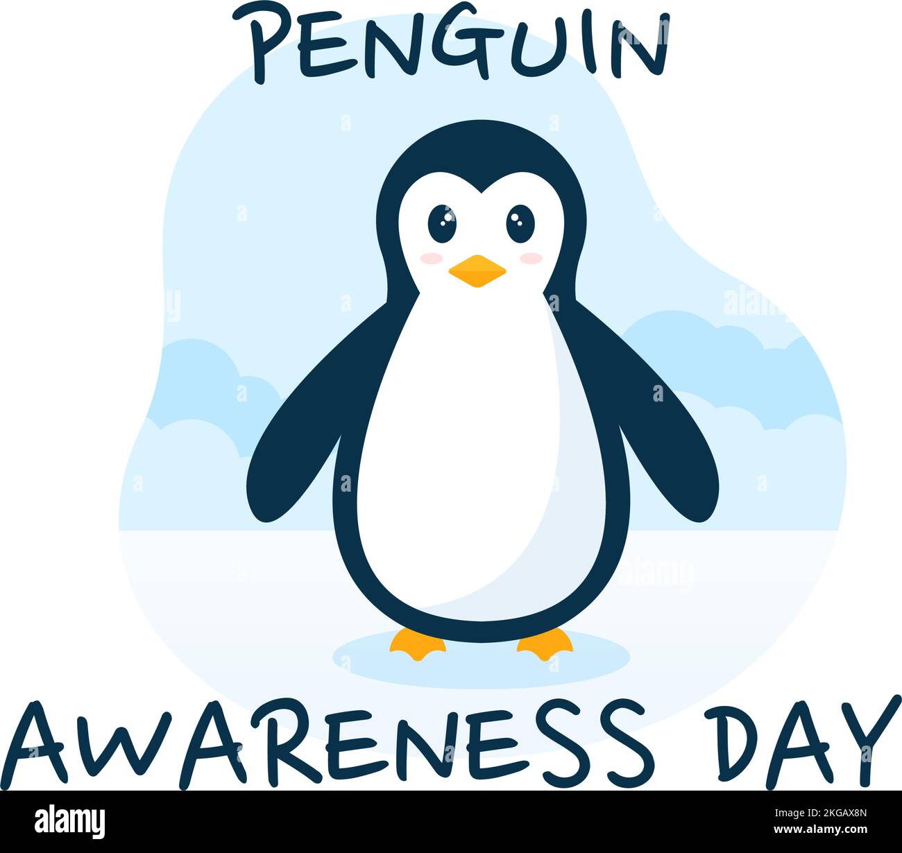 Happy Penguin Awareness Day (Happy Penguin Awareness Day) am 20.. Januar, um die Pinguinpopulation und das natürliche Habitat in Flat Cartoon handgezeichnete Vorlagen Illustration zu erhalten Stock Vektor