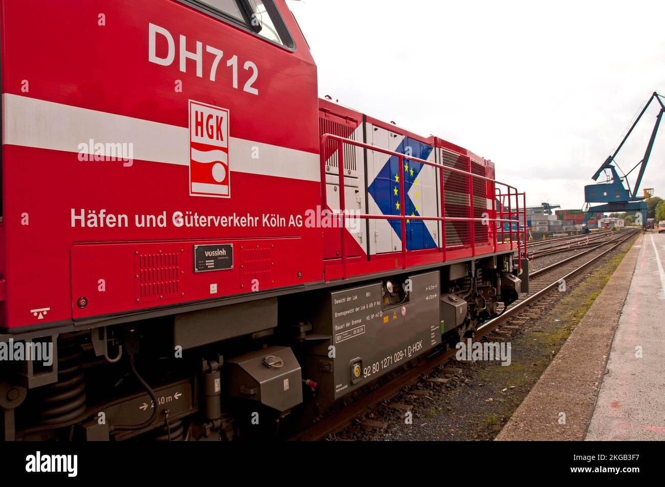 Dieselhydraulische Lokomotive, für Hauptleitung und Rangierbetrieb mit hydraulischer Kraftübertragung, Hersteller Vossloh, Baureihe G 1000 BB, Jahr der Nachteile Stockfoto