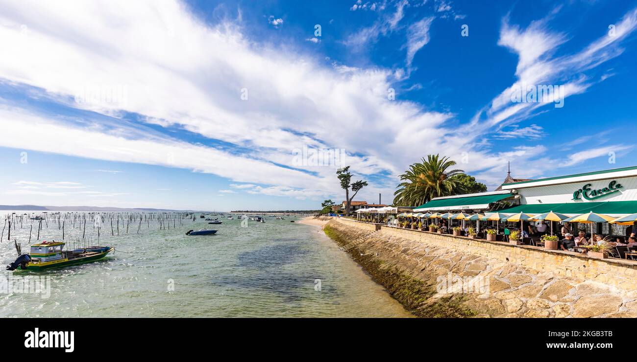 Restaurant LEscale im Bezirk Cap Ferret, Lège-Cap-Ferret, Bucht von Arcachon, Aquitaine, New Aquitaine, Frankreich, Europa Stockfoto