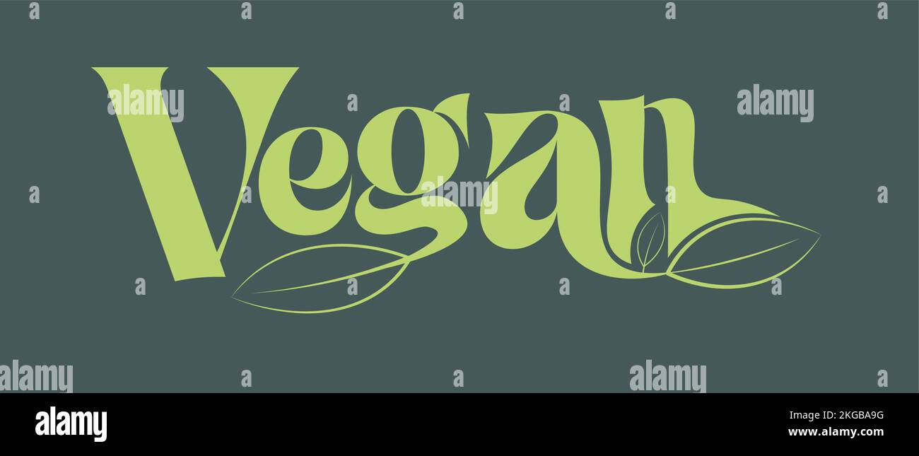 Vegane Textdesign-Vektordarstellung Stock Vektor