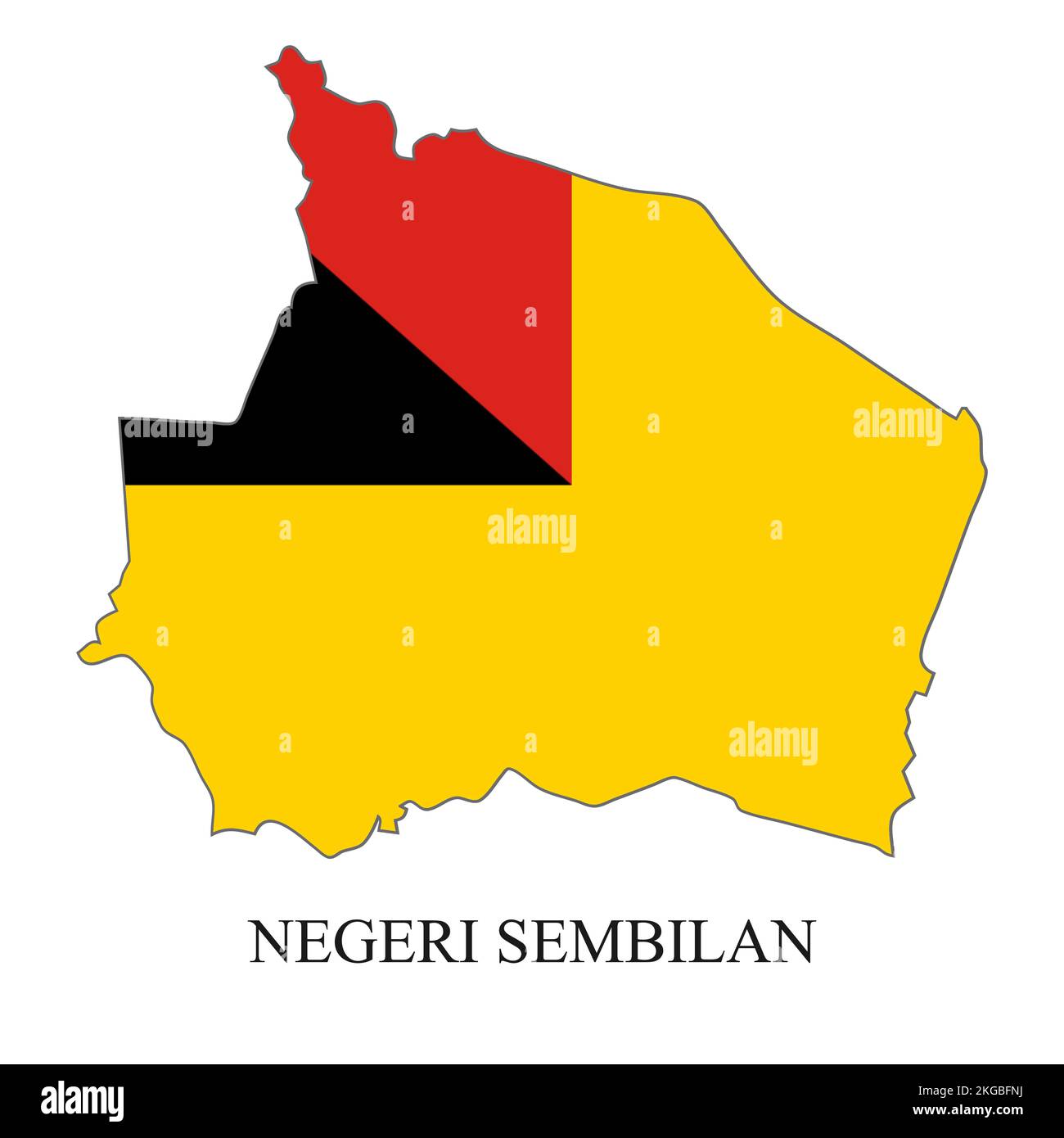 Negeri Sembilan-Kartenvektordarstellung. Malaysische Stadt. Bundesstaat Malaysia Stock Vektor