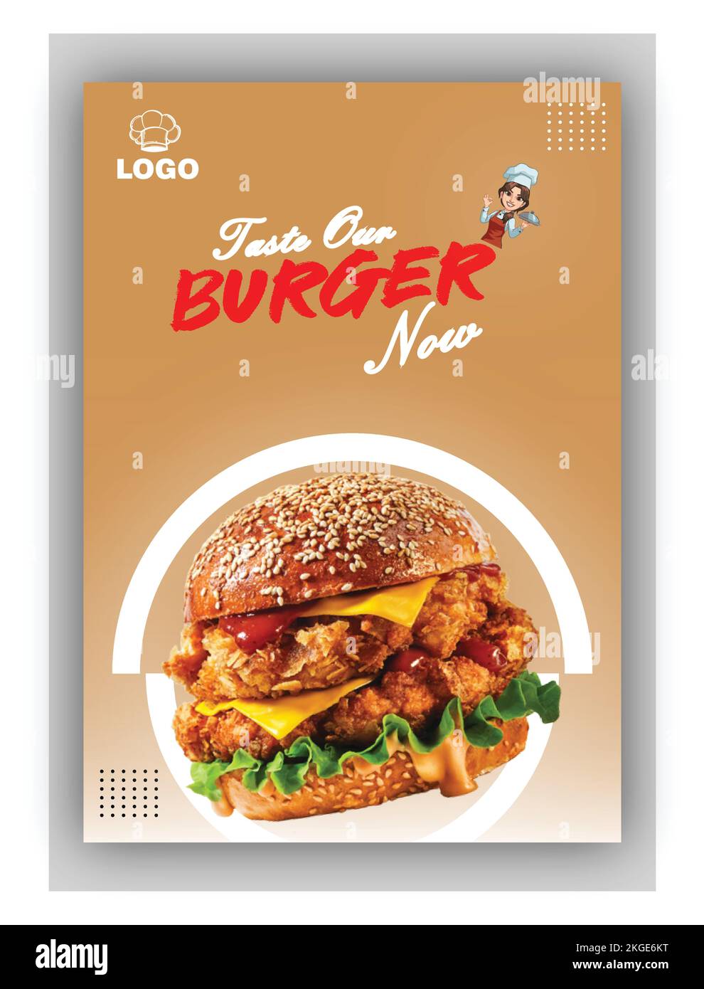 Bearbeitbare Vorlage Für Business Flyer Für Burger Restaurant Stock Vektor