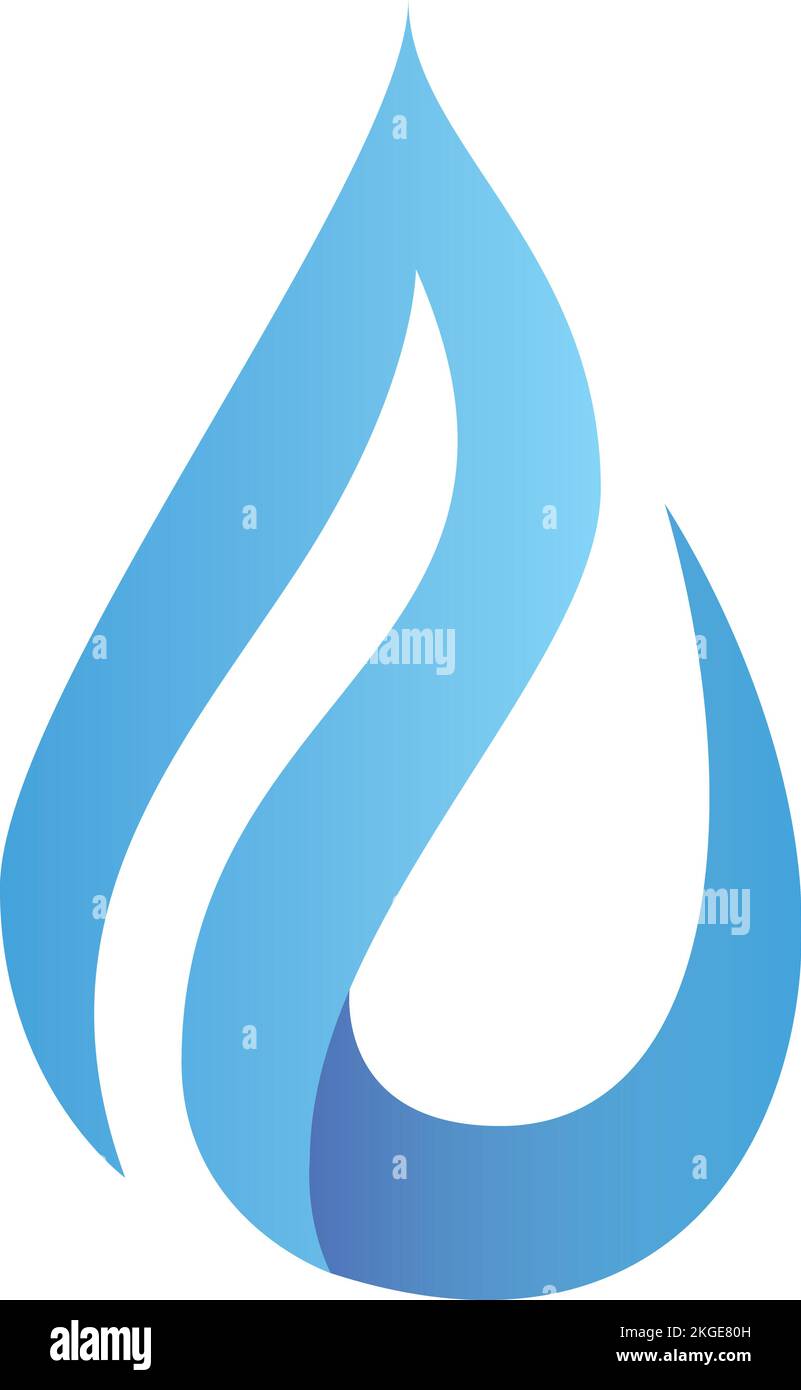 Vektorzeichnung des Emblems für das Wassertropfen-Logo. International weltweit gebrauchsfertiges Symbol für saubere Flüssigkeit. Stock Vektor