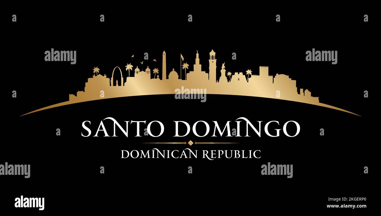 Silhouette der Skyline von Santo Domingo Dominikanische Republik. Vektordarstellung Stock Vektor