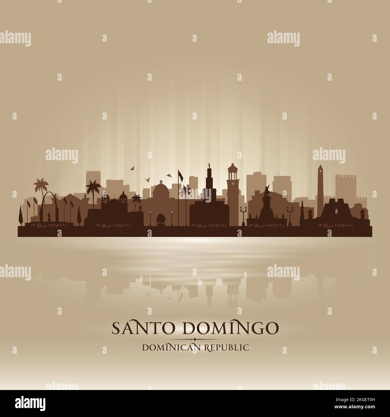 Santo Domingo Dominikanische Republik Skyline Vektorsilhouette Illustration Stock Vektor