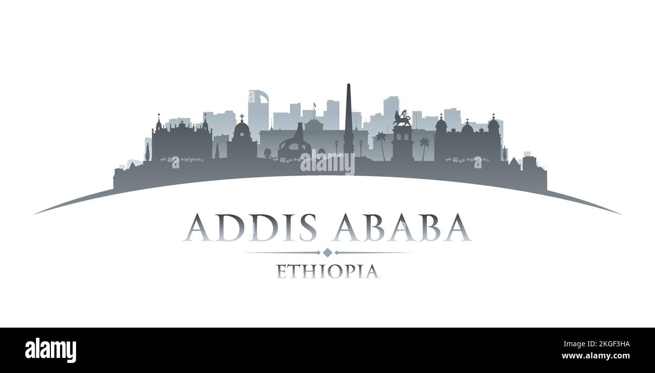 Silhouette der äthiopischen Skyline von Addis Abeba. Vektordarstellung Stock Vektor