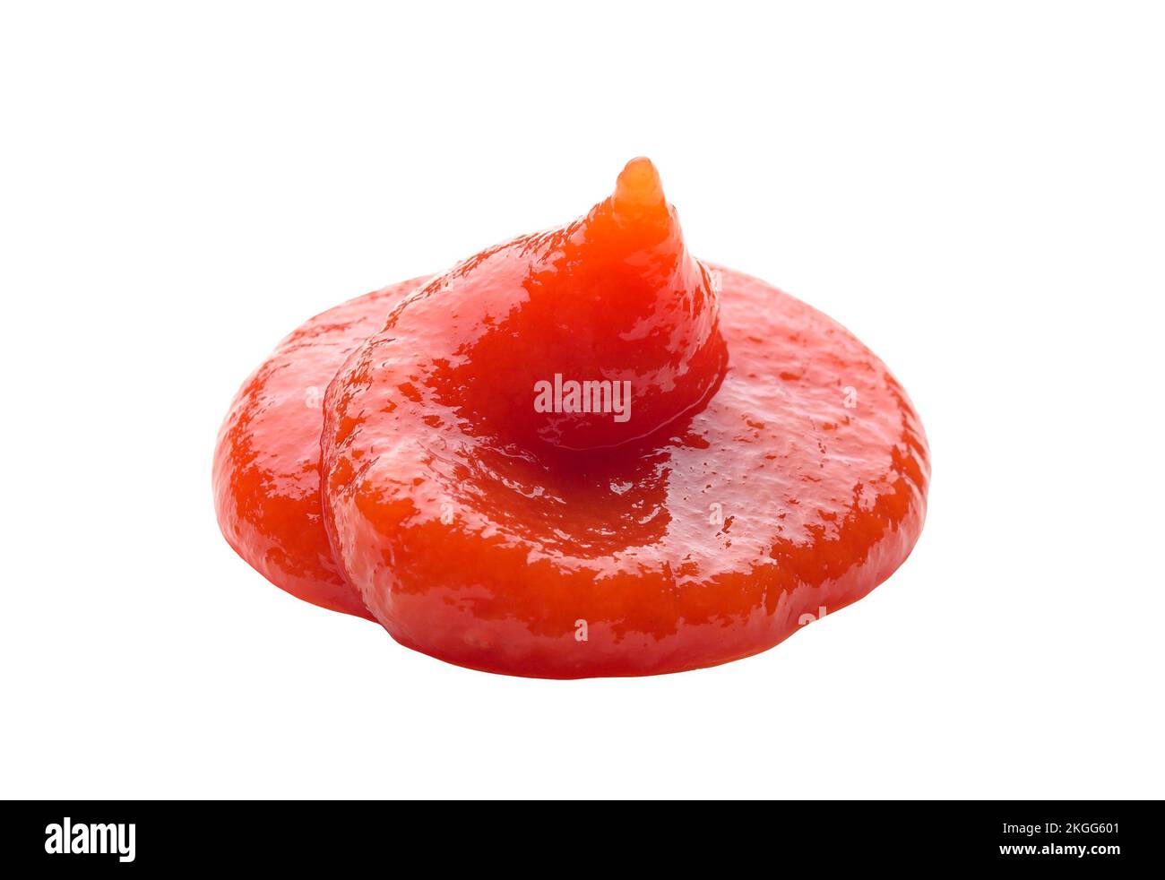 Ketchup isoliert auf weißem Hintergrund. Roter Tomatensoße Stockfoto