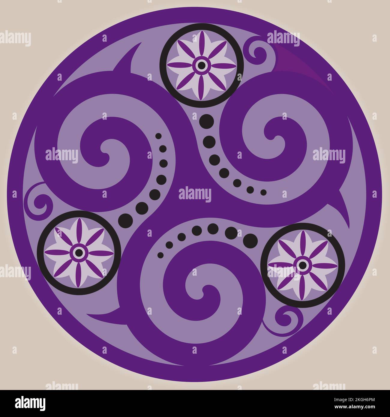 Keltisches Symbol Keltischer Knoten und Triskelion Circle Trinity