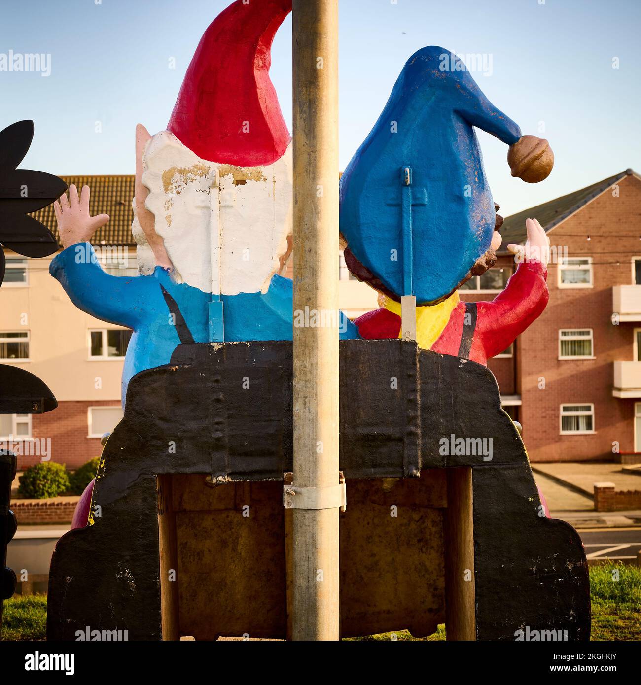 Die Rückseite von Noddy und Big Ears auf Tableu bei Blackpool Illuminations Stockfoto