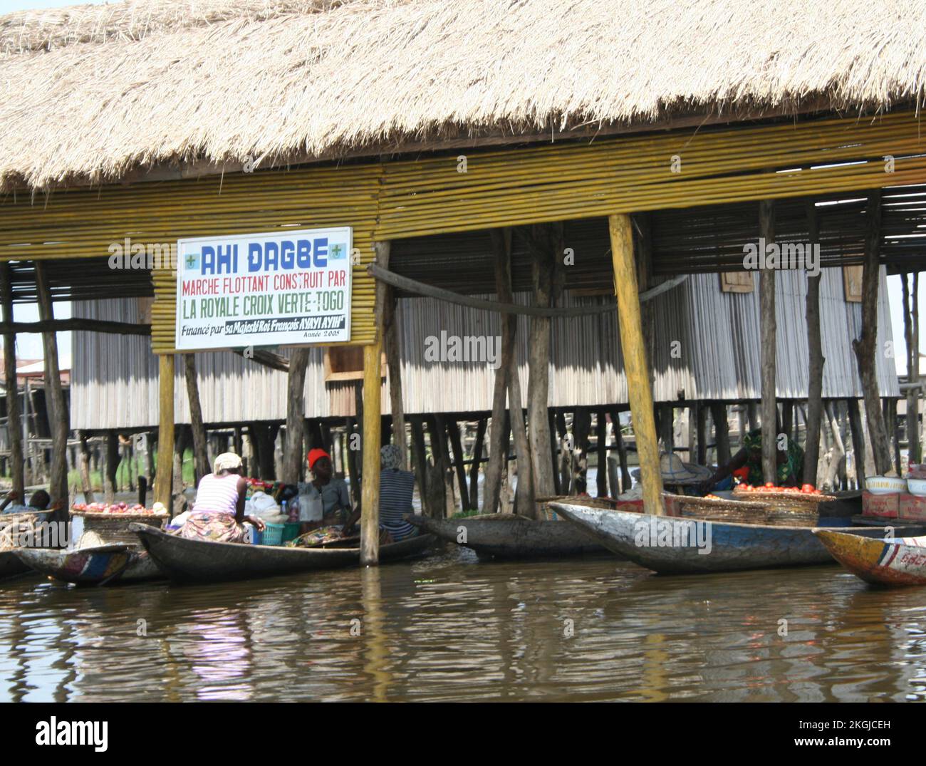 Gebäude auf Pfählen, Leben auf dem Fluss, Ganvie, Benin Stockfoto