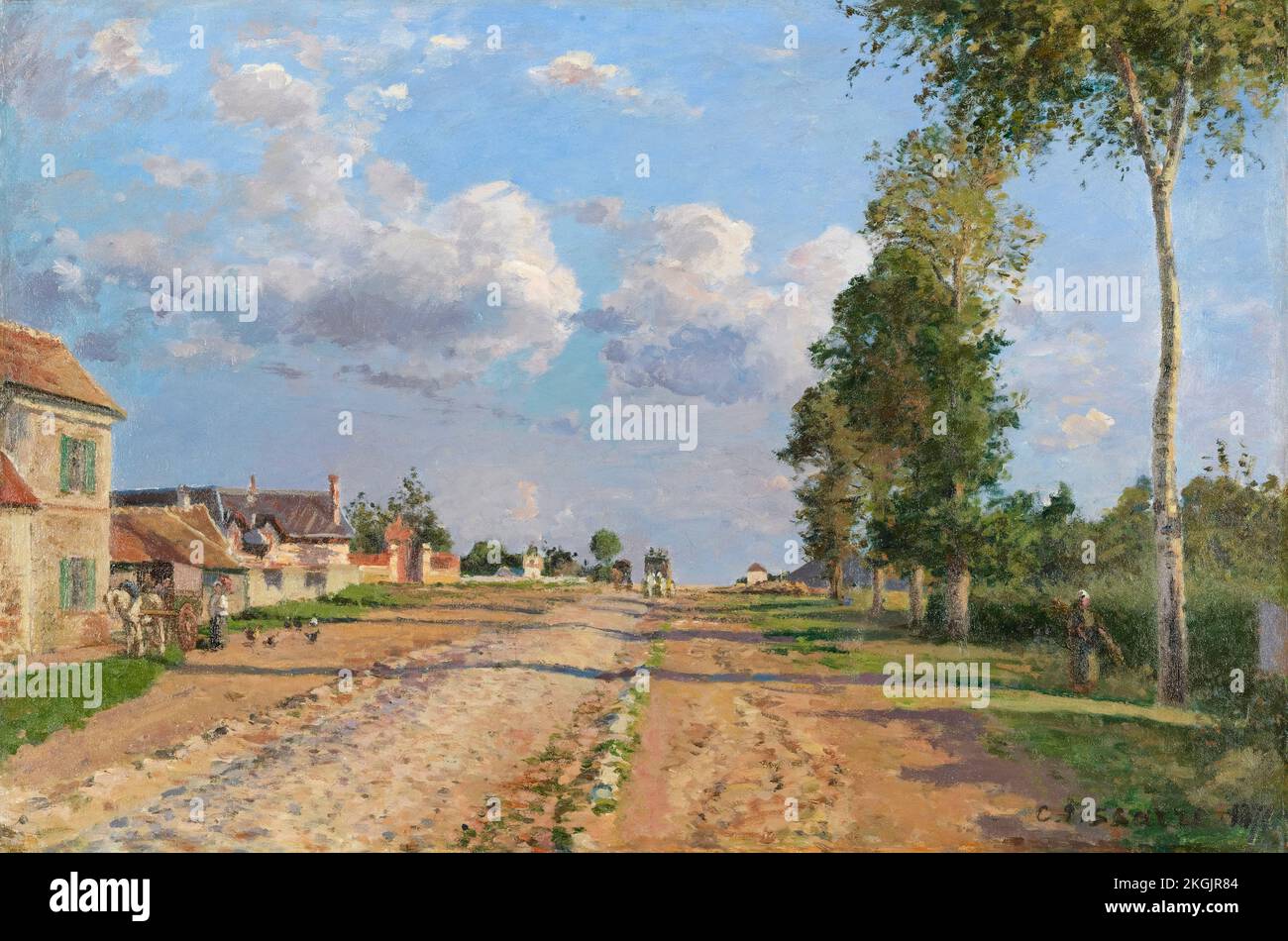 Camille Pissarro, Route de Versailles, Rocquencourt, Landschaftsmalerei in Öl auf Leinwand, 1871 Stockfoto