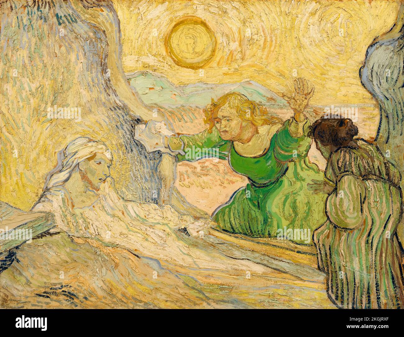 Vincent van Gogh, die Aufzucht von Lazarus (nach Rembrandt), Ölmalerei auf Leinwand, 1890 Stockfoto