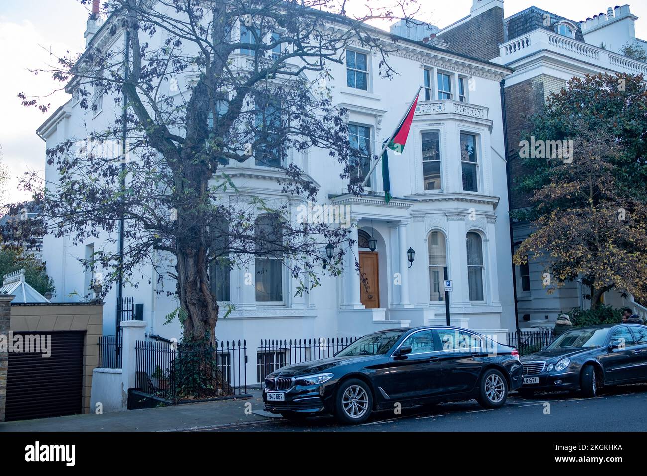 London - November 2022: Jordanische Botschaft Stockfoto