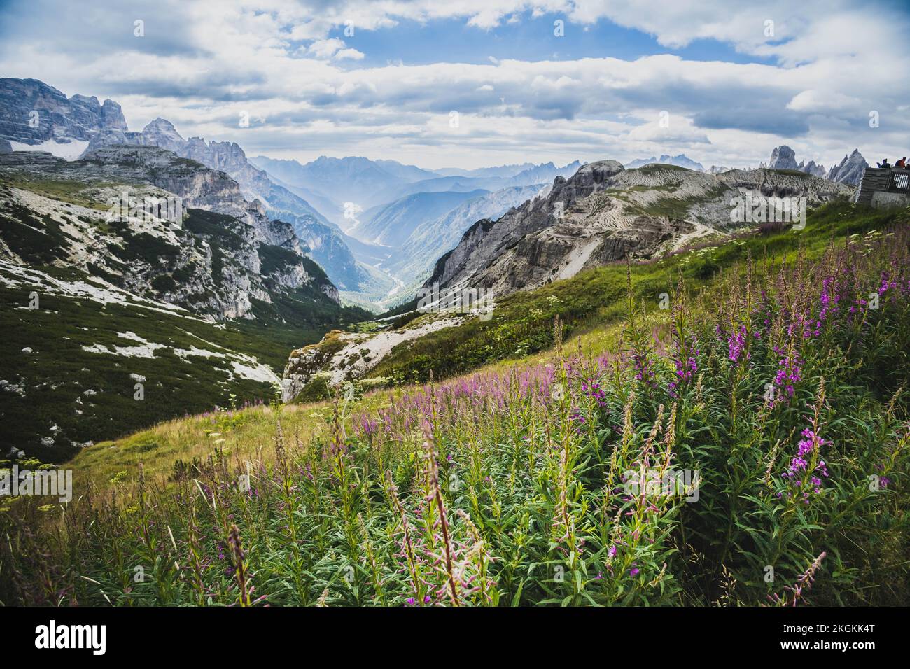 Eine wunderschöne Landschaft mit berühmten Bergen in den Dolomiten, Italien Stockfoto