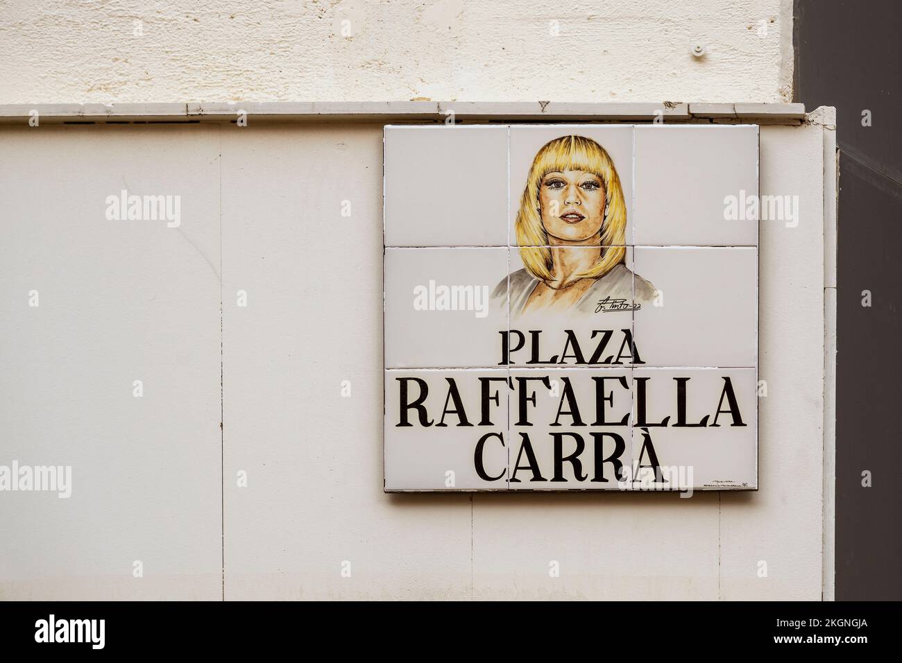 Plaza Raffaella Carrà, Madrid, Spanien Stockfoto