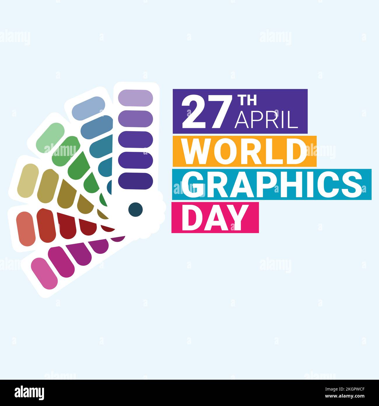 Texteffekt mit mehrfarbigem Farbton für Karten- und Postervektordesign. Mehrfarbiges Design, Standardabbildung für den besonderen Tag für Grafik mit Stock Vektor