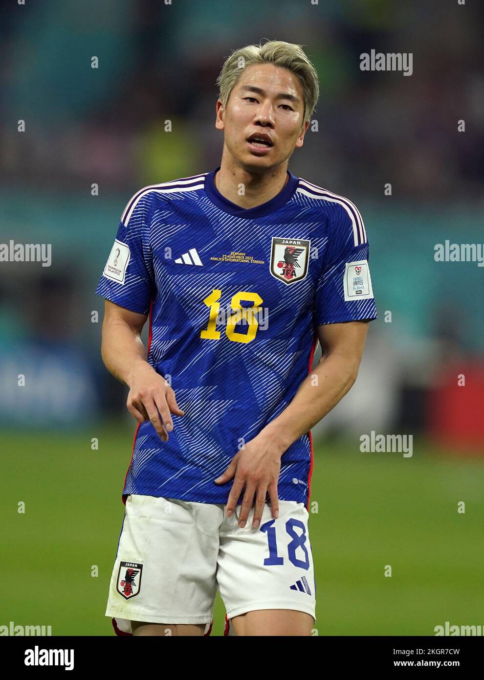 Japanische Takuma Asano während des FIFAWeltmeisterschaftsspiels der