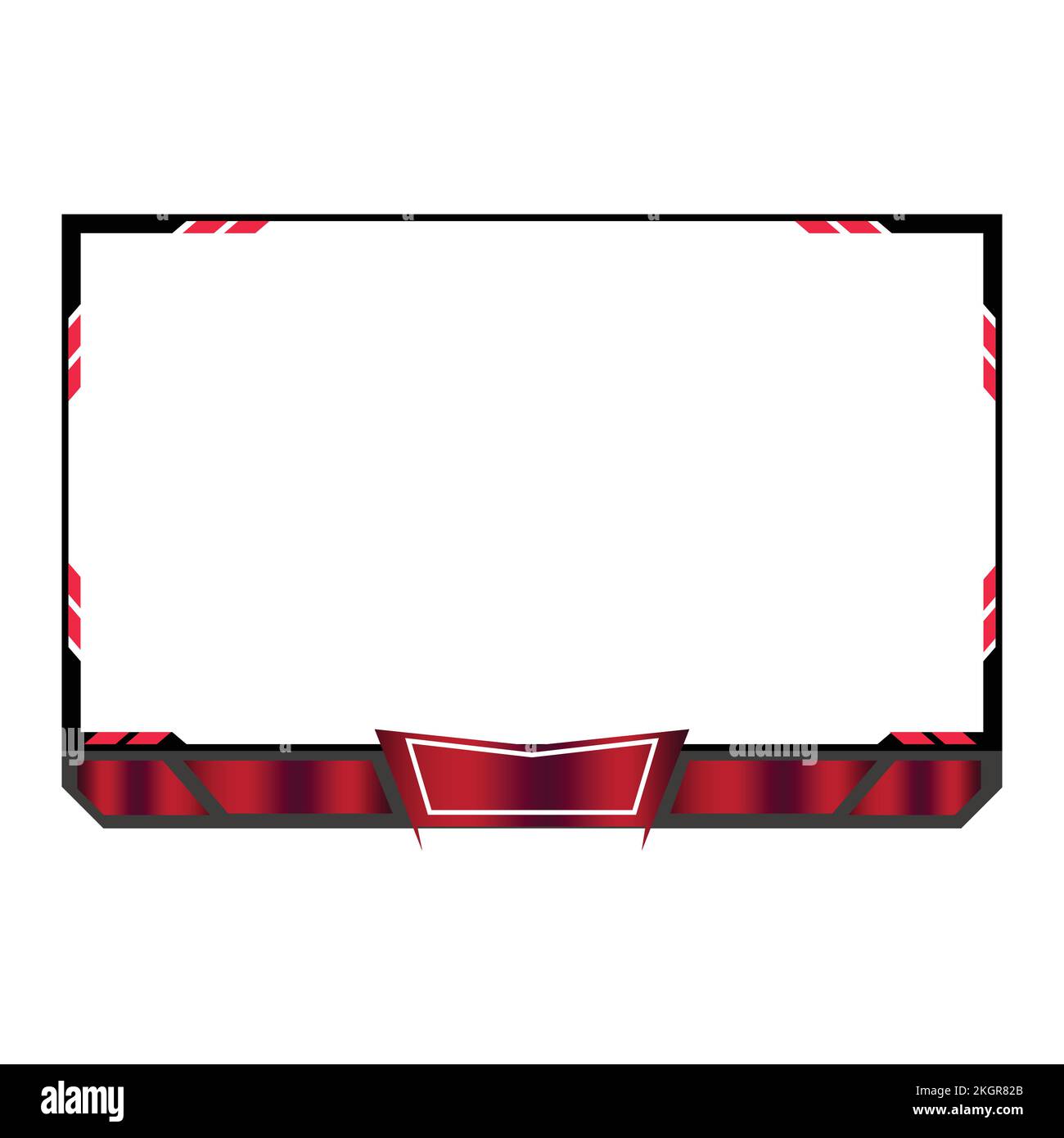 Gaming-Overlay-Vektordarstellung für Gamer, Red Shade Gaming-Overlay, stylische Overlay für Gamer, PC-Spiele, Mobile-Spiele, Live-Stream-Overlay. Stock Vektor