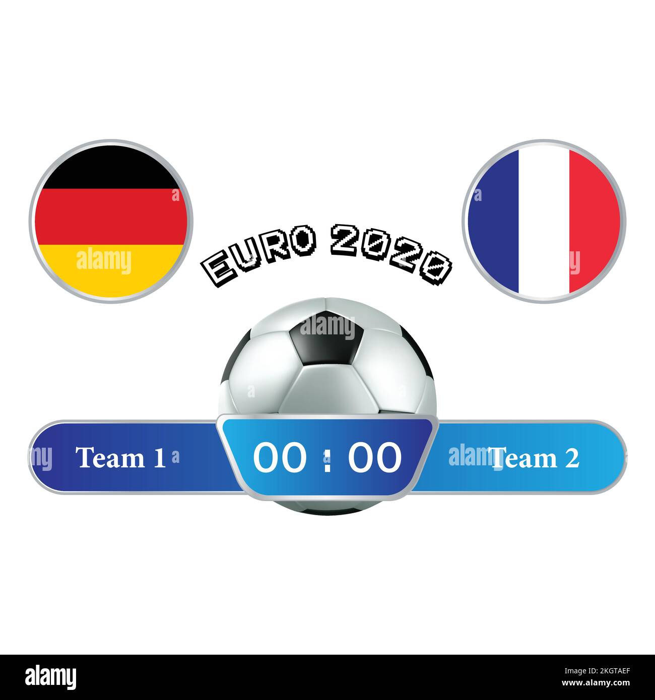 Anzeigetafel Broadcast Grafik und Vorlage für die unteren Drittel für Sportarten wie Fußball und Fußball. Vektordarstellung Scoreboard Team-Broadcast-Grafik und Stock Vektor