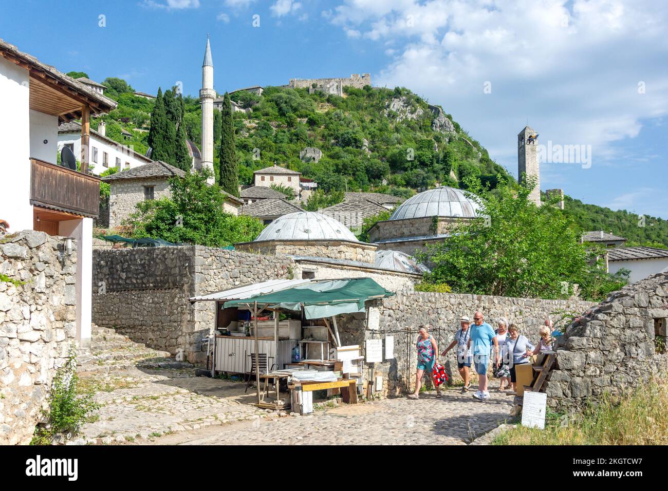 Historisches Dorf Počitelj, Čapljina, Herzegowina-Neretva, Bosnien und Herzegowina Stockfoto