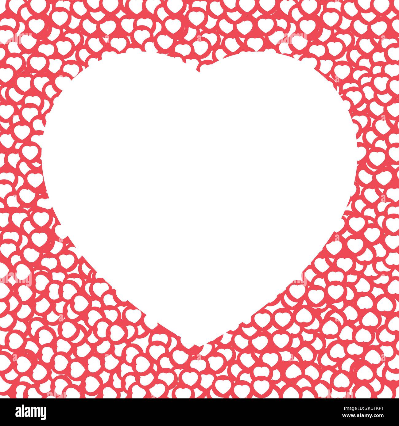 Social Media schönes Rahmendesign mit roter Love-Form. Frame-Element für soziale Medien mit großem Liebesbereich. Rahmendesign mit niedlichen Liebesformen für gesellige Stunden Stock Vektor