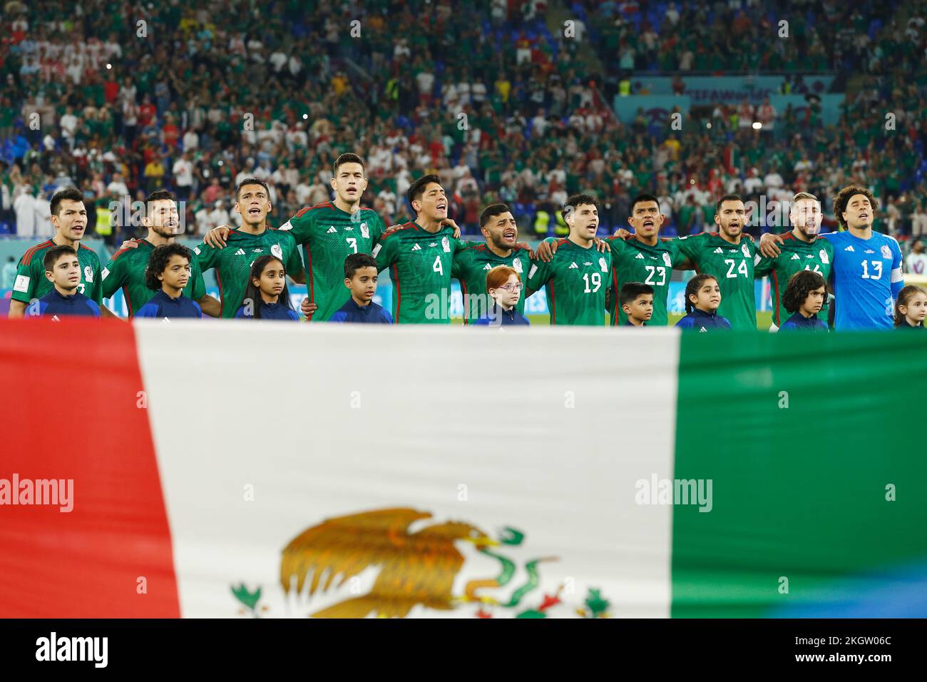 Doha, Katar. 22.. November 2022. Mexiko Team Group Line-Up (MEX) Fußball/Fußball : FIFA Weltmeisterschaft Katar 2022 Gruppe Stage Group C Match zwischen Mexiko 0-0 Polen im Stadium 974 in Doha, Katar . Kredit: Mutsu Kawamori/AFLO/Alamy Live News Stockfoto