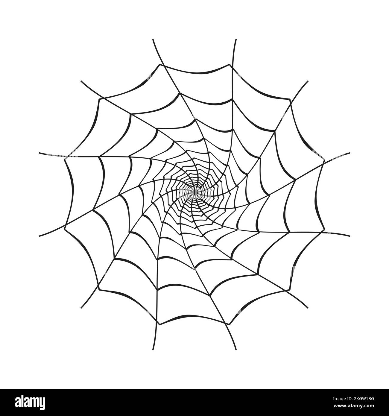 Halloween-Vektordesign mit runden, schwarzen Spinnennetzen. Halloween-Motiv mit schwarzem Spinnennetz. Altes, gruseliges Spinnennetz in Schwarz Stock Vektor