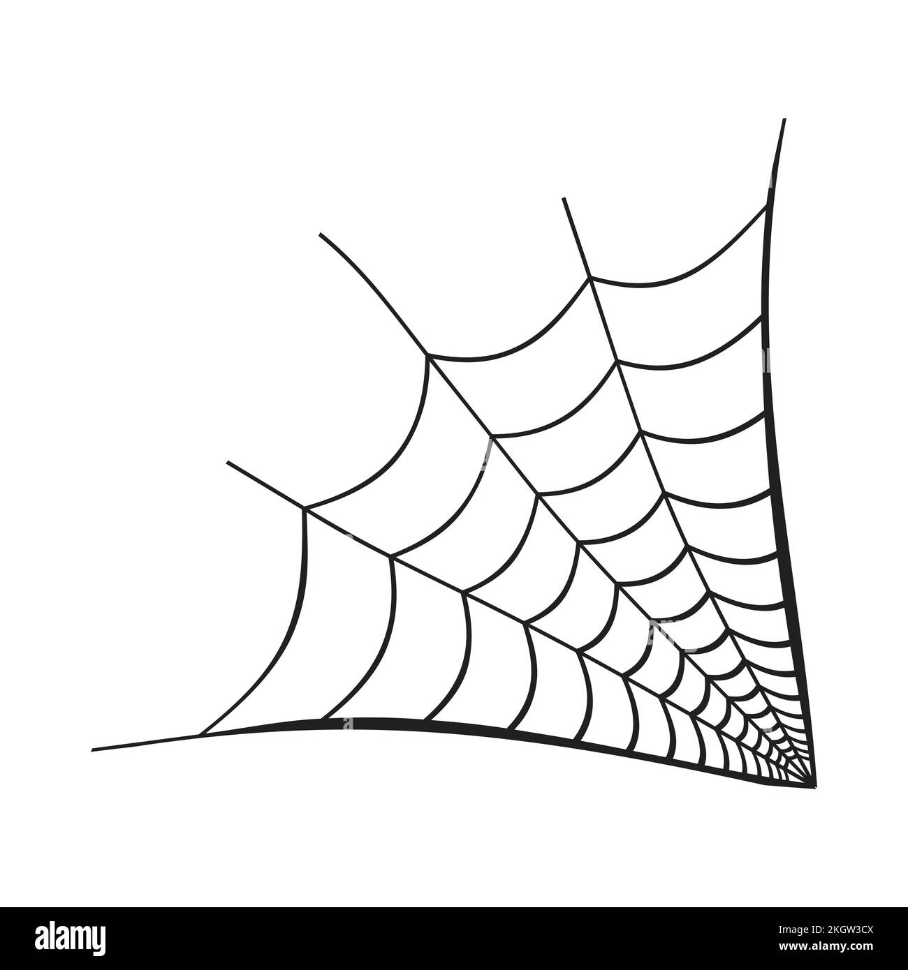 Gruseliges schwarzes Spinnennetz-Vektordesign. Halloween-Motiv mit schwarzem Spinnennetz. Altes, gruseliges Spinnennetz in Schwarz. Stock Vektor