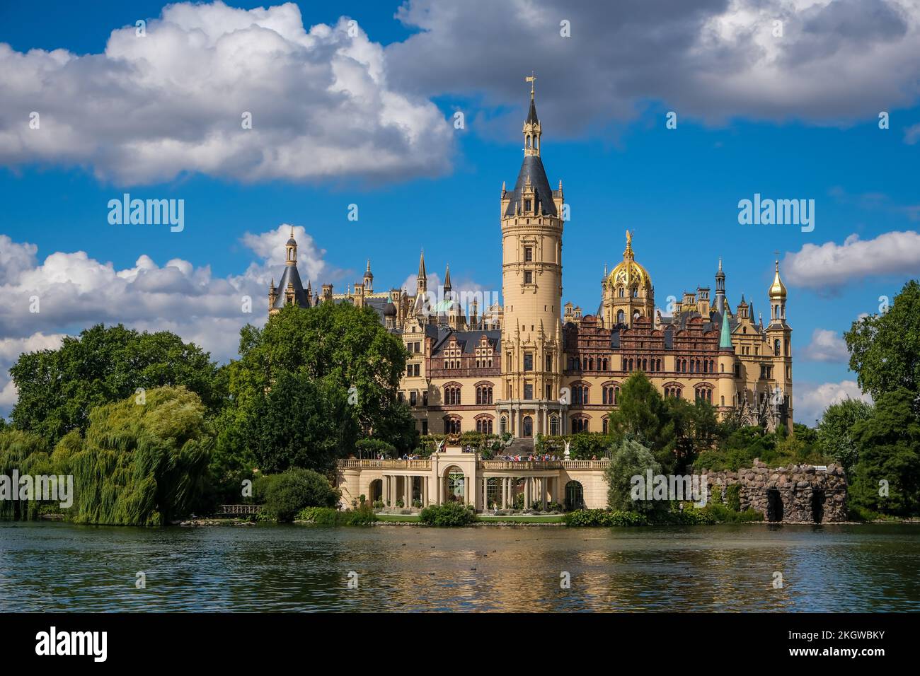 Schwerin, Mecklenburg-Vorpommern, Deutschland - Schloss Schwerin am Schweriner See, Sitz des landesparlaments Mecklenburg-Vorpommern, war die Residenz Stockfoto