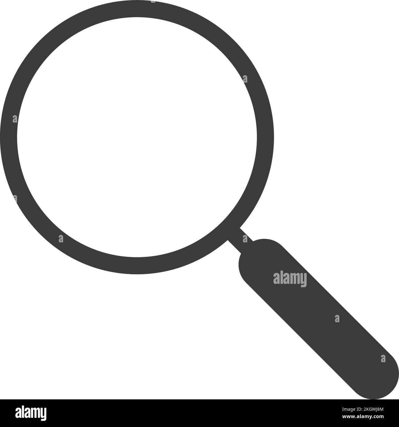Schwarzes Suchsymbol. Vergrößerungsglas-Optikwerkzeug Stock Vektor