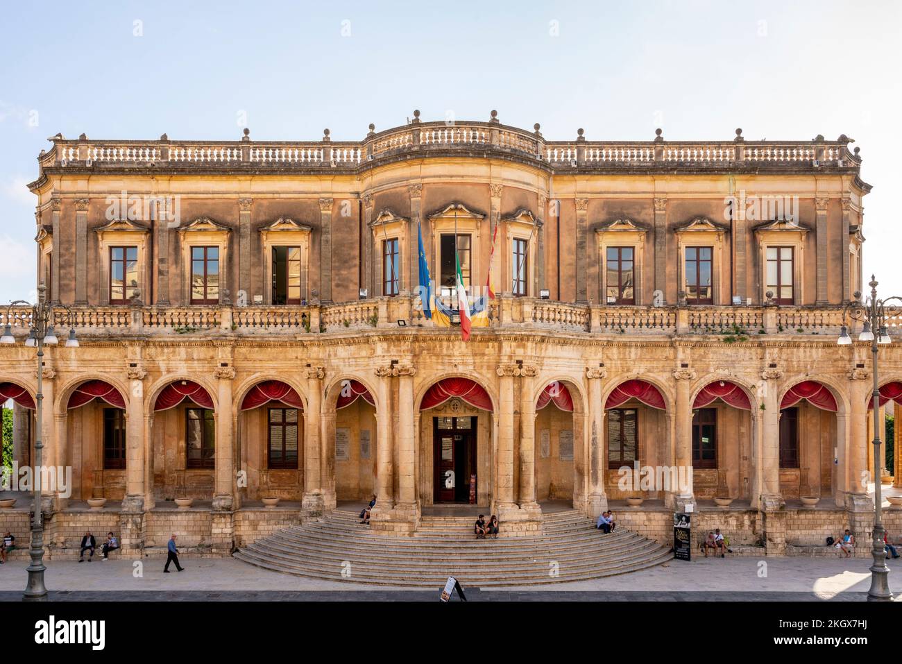 Palazzo Ducezio (Rathaus) Noto, Sizilien, Italien. Stockfoto