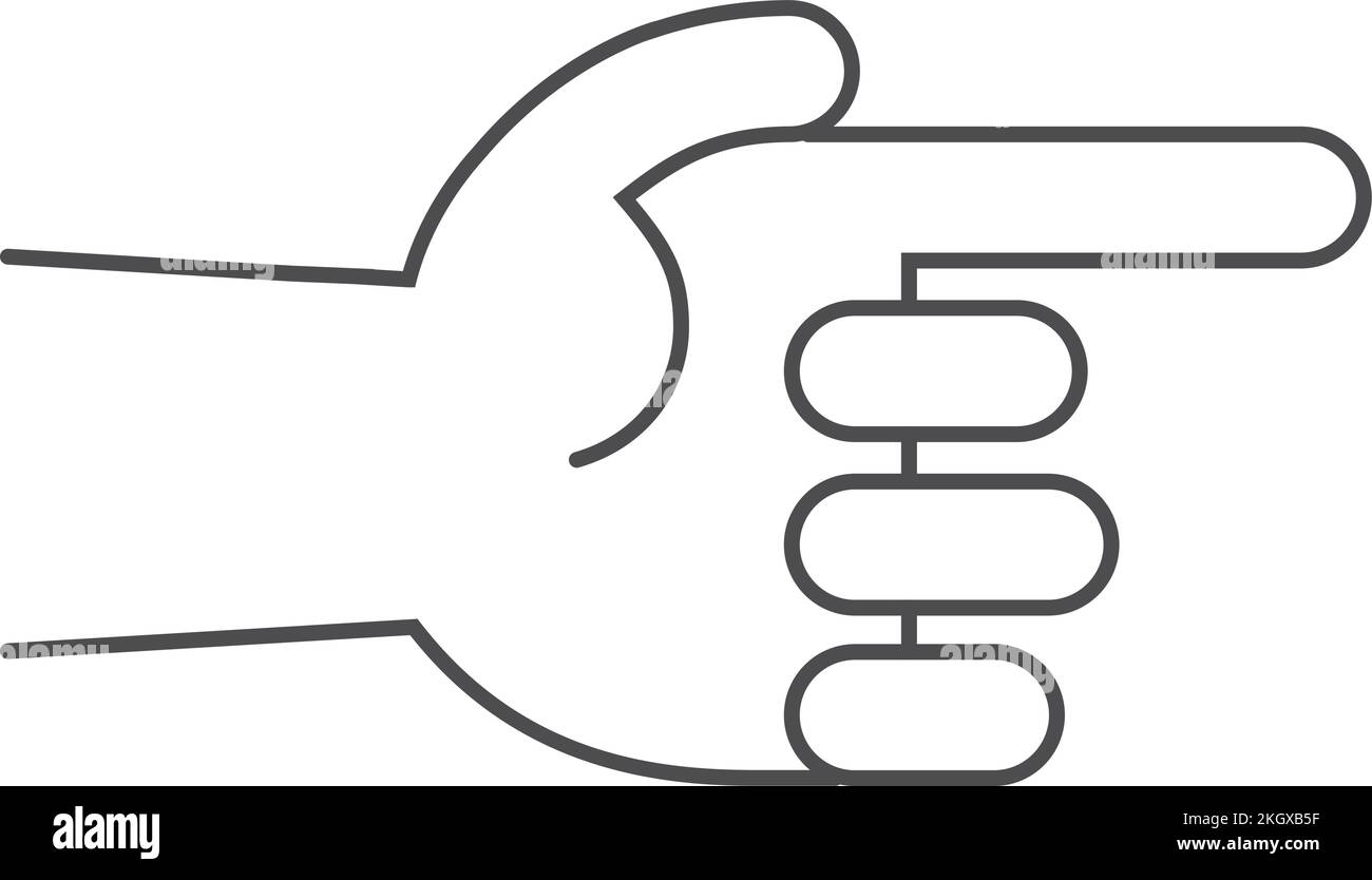 Schwarzes Symbol mit Zeigefinger. Handzeichen Stock Vektor