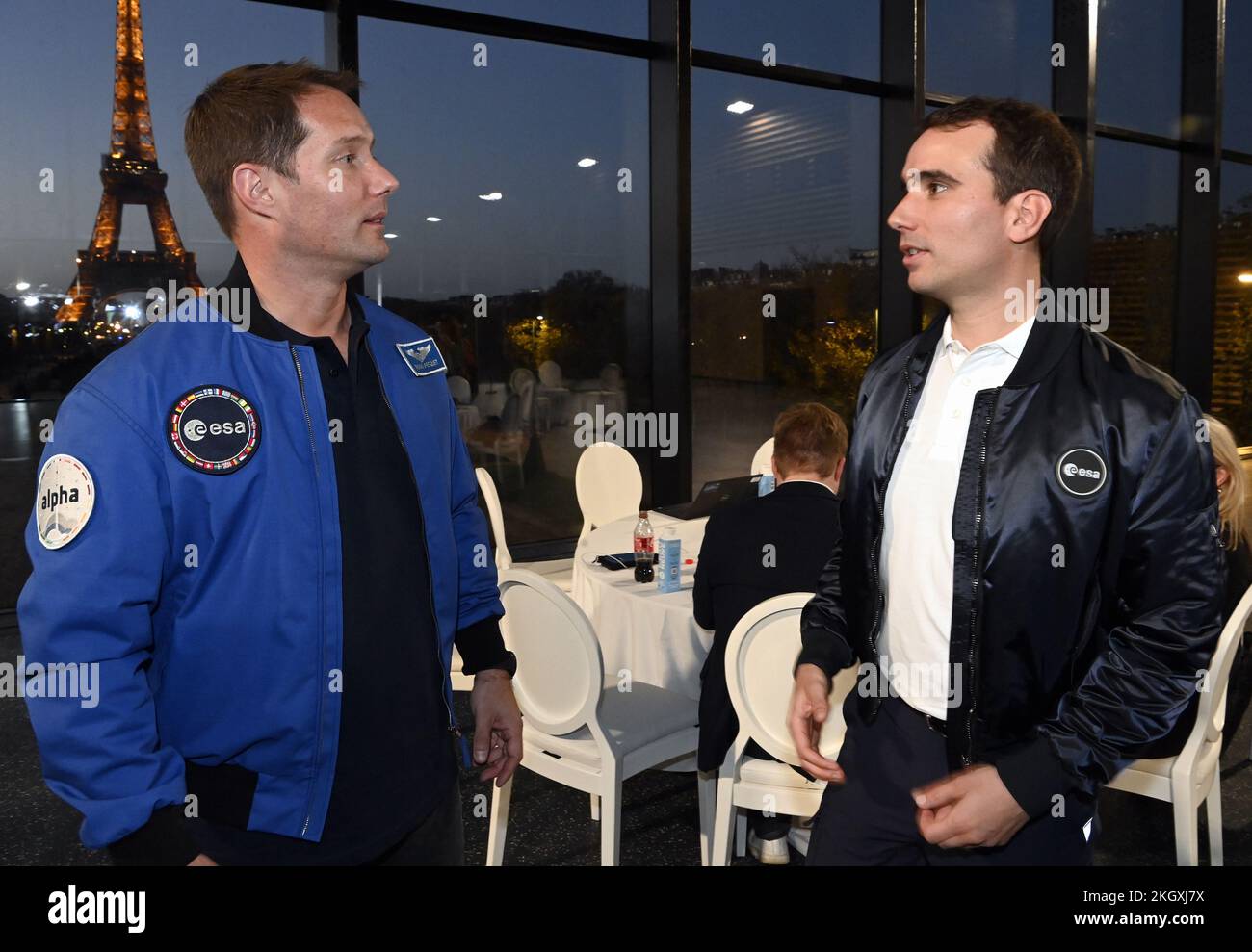 Französischer Astronaut Thomas Pesquet und Astronautenauszubildender
