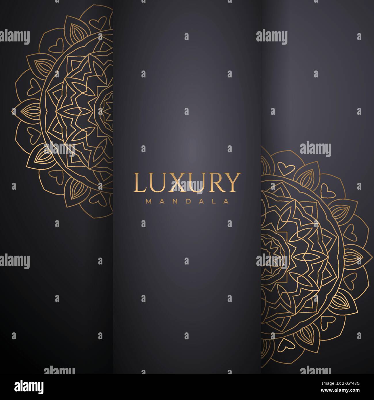 Luxuriöse Mandala-Dekoration im Hintergrund. Luxuriöser goldener Mandala-Vektor. Goldenes Muster. Geschenkgutschein mit luxuriöser Dekoration und Mandala. Dekorations-Mandala-Patter Stock Vektor