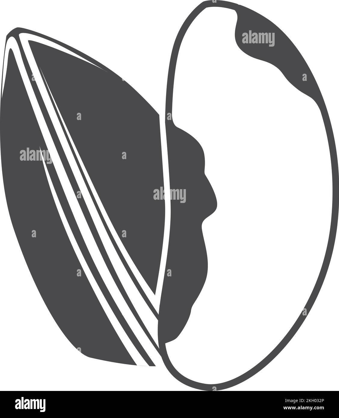 Schwarzes Symbol für brasilianische Nuss. Symbol für gesunde Snacks Stock Vektor