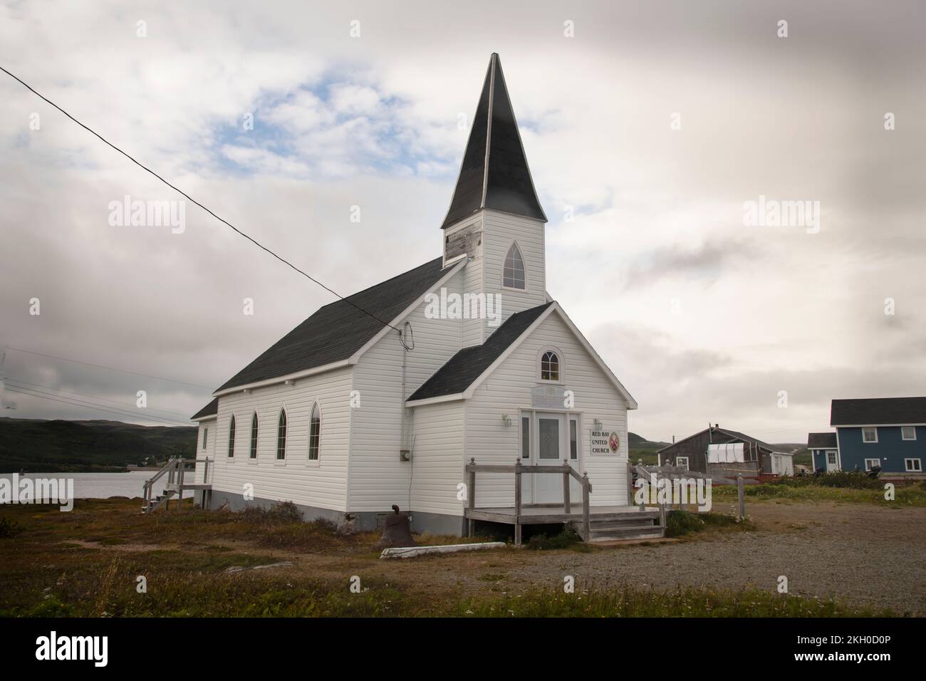 Red Bay vereinigten Kirche, Rot Bay, Labrador, Kanada Stockfoto