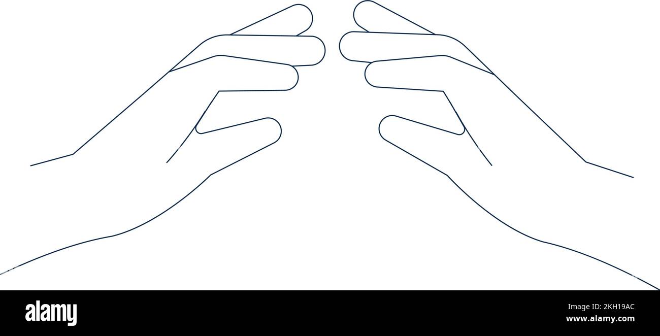 Symbol „Hände berühren“. Symbol für menschliche Verbindungslinie Stock Vektor