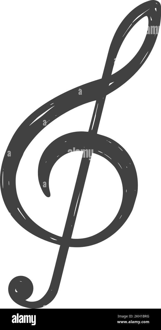 Symbol für Höhen-Stollen. Schwarzes Musikzeichen. Melodie-Symbol Stock Vektor