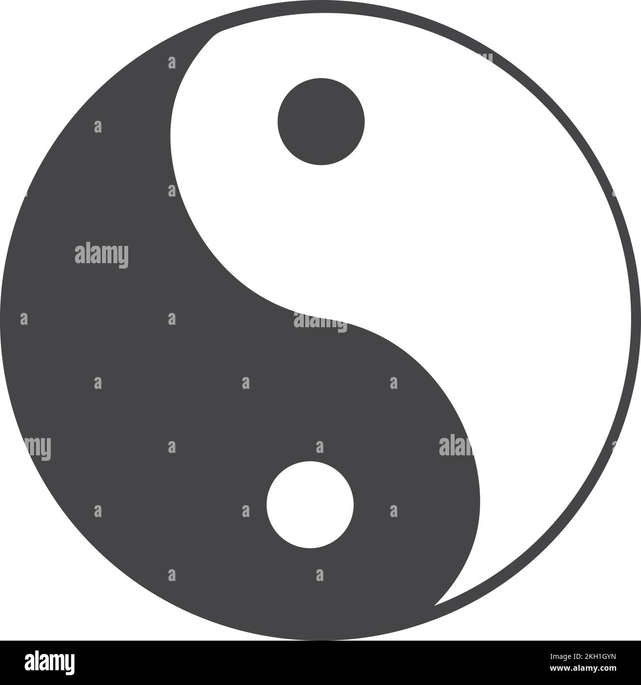 Yin und Yang Symbol. Altes chinesisches Gleichgewichtszeichen Stock Vektor